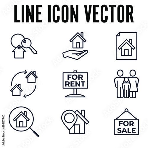 Real Estate elements set icon symbol template for graphic and web design collection logo vector illustration