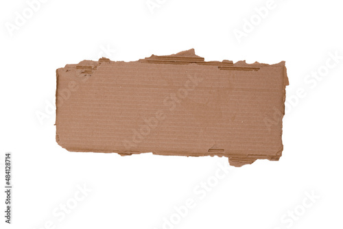 a piece of brown cardboard isolated on a white background