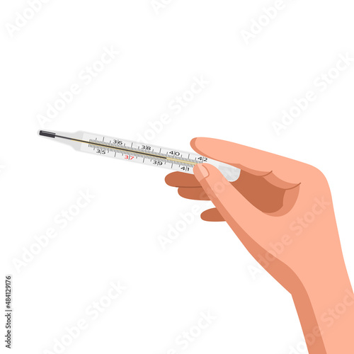 Traditional mercury thermometers to measure body temperature.Vector