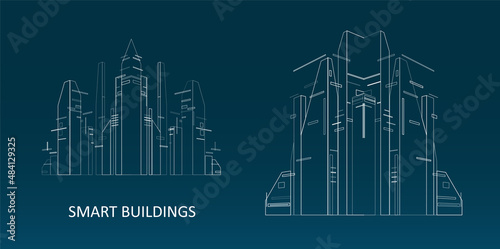 Future city skyline illustration