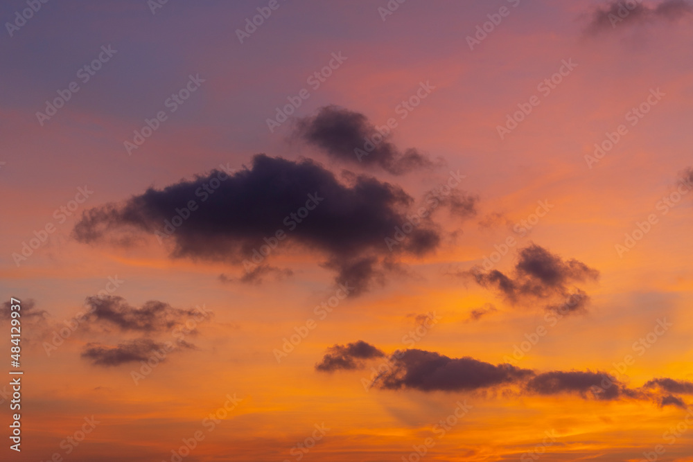 Beautiful sunset over the sea , Thailand. Travel and nature concept