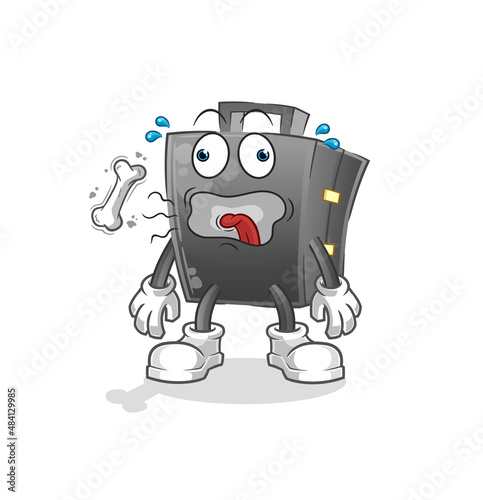 briefcase burp mascot. cartoon vector