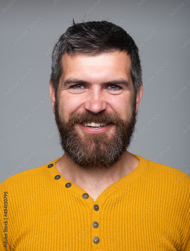 Obraz premium Man smile face. Handsome smiling guy. Positive people expressions and emotions.