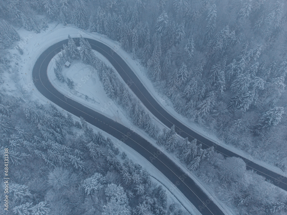 beautiful winter in Carpathian mountain