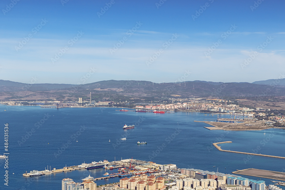 The Bay of Gibraltar with Puente Mayorga in the background