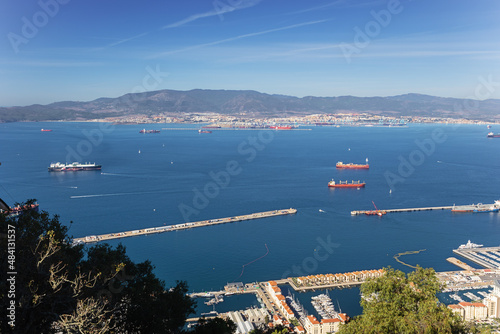 The harbor of Algeciras on the other side of the Bay of Gibraltar