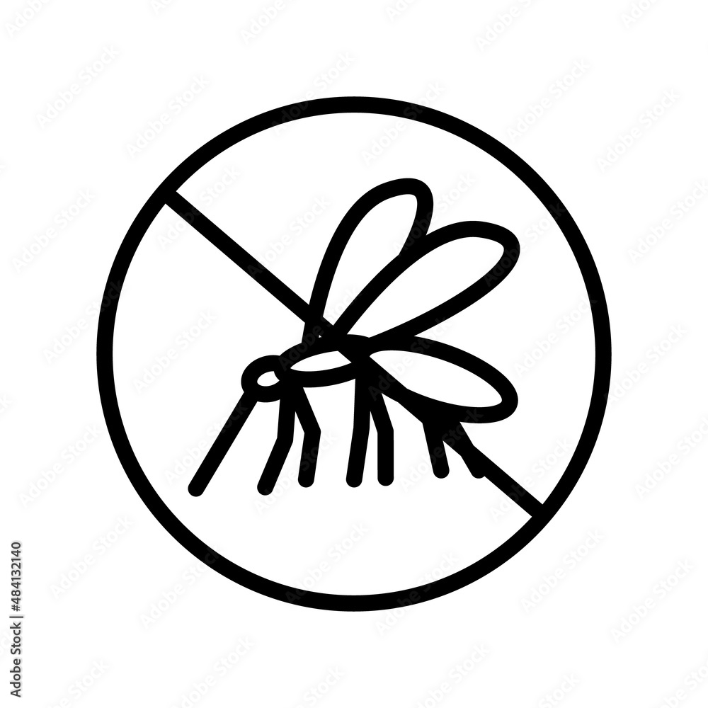 Mosquito flat line icon. Insect control vector symbol, mosquito repellent, protection. Outline sign for mobile concept and web design, store Mosquito flat line icon. Insect control vector symbol, mosquito repellent, protection. Outline sign for mobile concept and web design, store