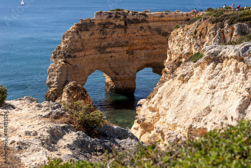 Cliffs at the beach praia da Marinha. Algarve. Portugal. Europe © kelifamily