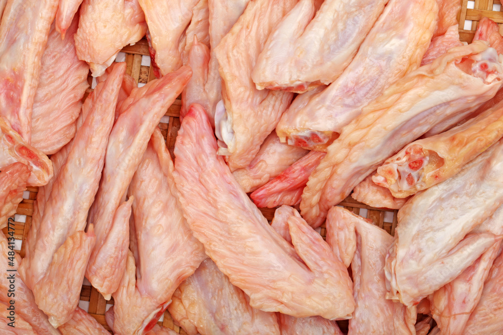 Raw chicken wings  background