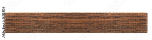 Slika na platnu Brown wooden plank isolated on a white background, front view.