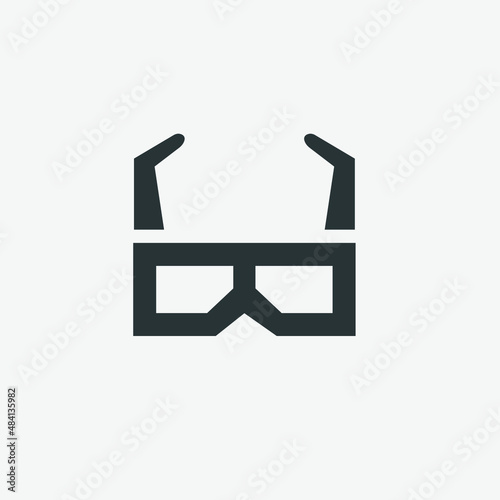 3d cinema movie glasses vector icon isolated symbol