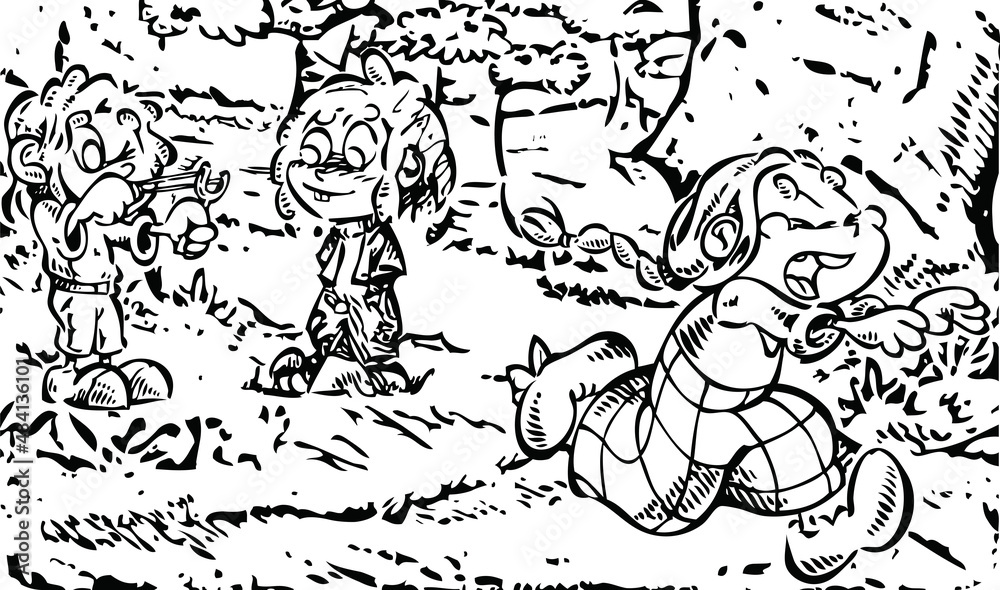 Fototapeta premium Bad kids in the wood