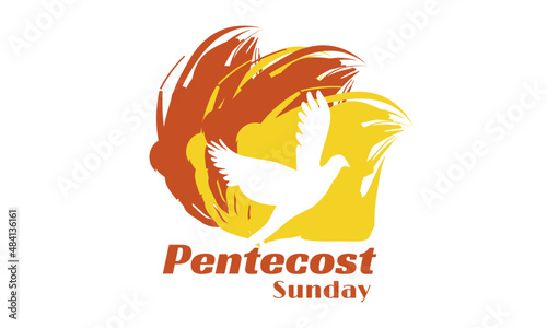 Pentecost poster design for print or use as card, flyer or T shirt