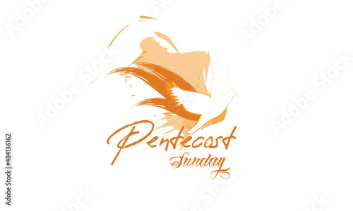 Pentecost poster design for print or use as card, flyer or T shirt