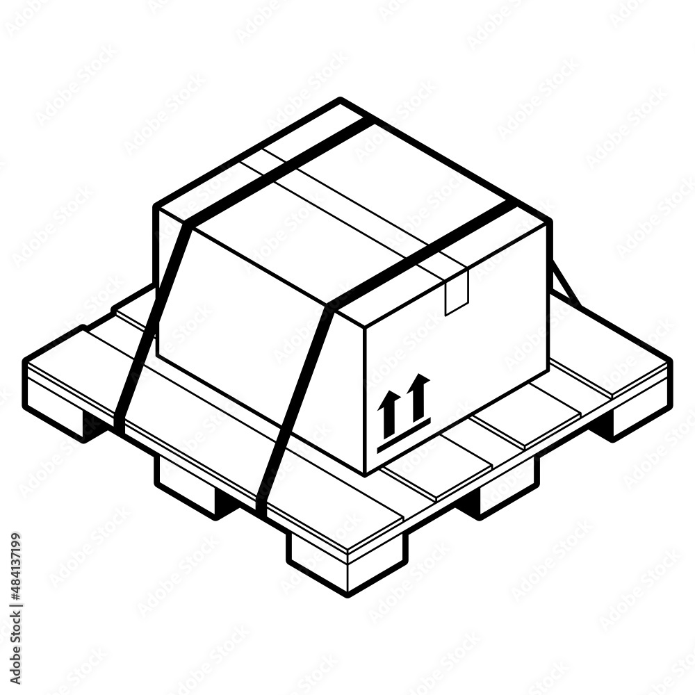 Packing box on pallet Packing box on pallet