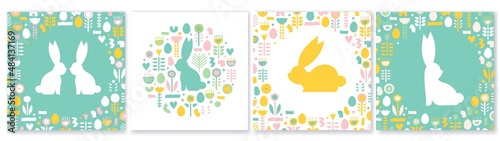 Easter cards with rabbits