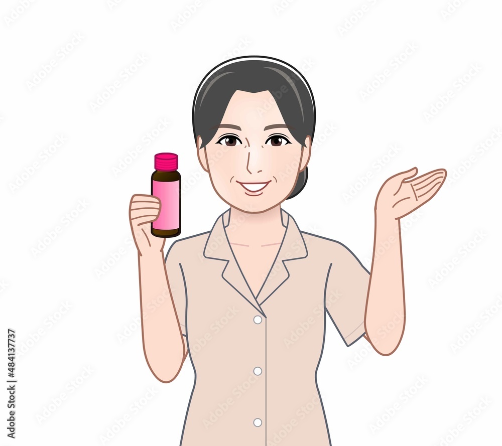 美容ドリンクをもつ女性 美容ドリンクをもつ女性