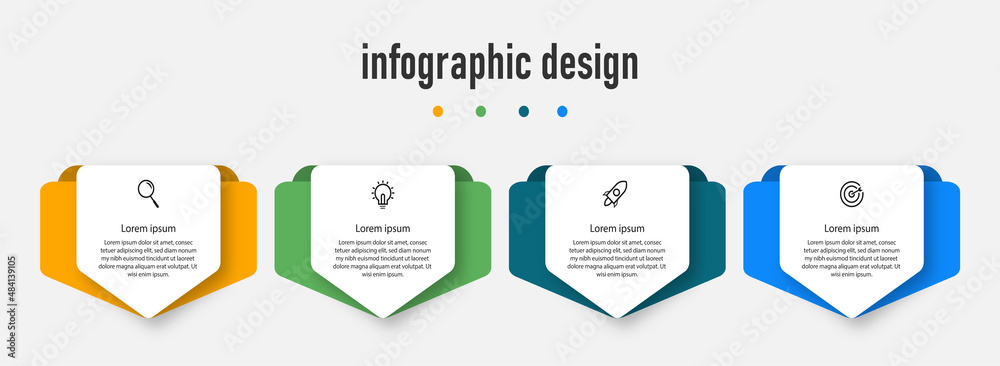 Steps modern infographic design elegant professional template with 4 step