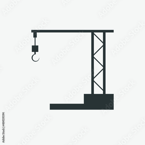 construction, building, crane icon vector illustration