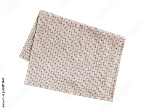 Brown Checkered napkin folded napkin cotton fabric.