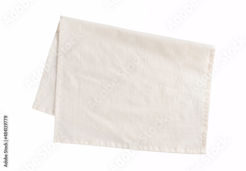 White napkin folded napkin cotton fabric.