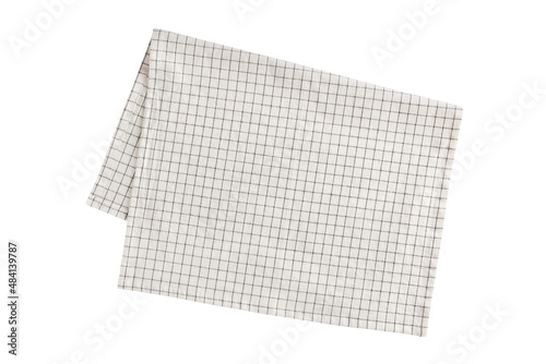 White Checkered napkin folded napkin cotton fabric.