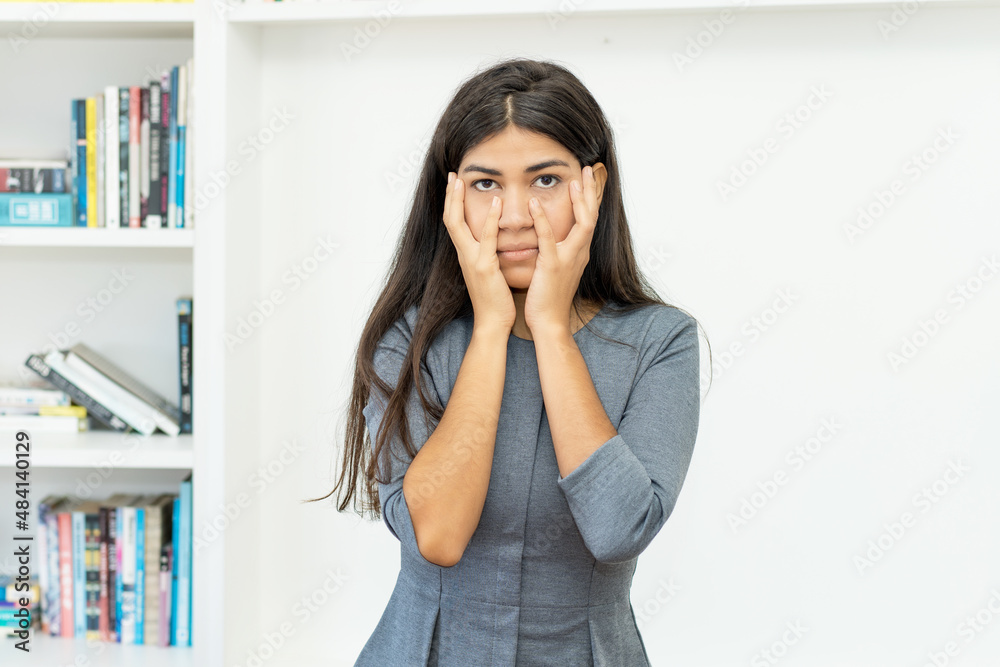 Sad and lonely latin american businesswoman Sad and lonely latin american businesswoman