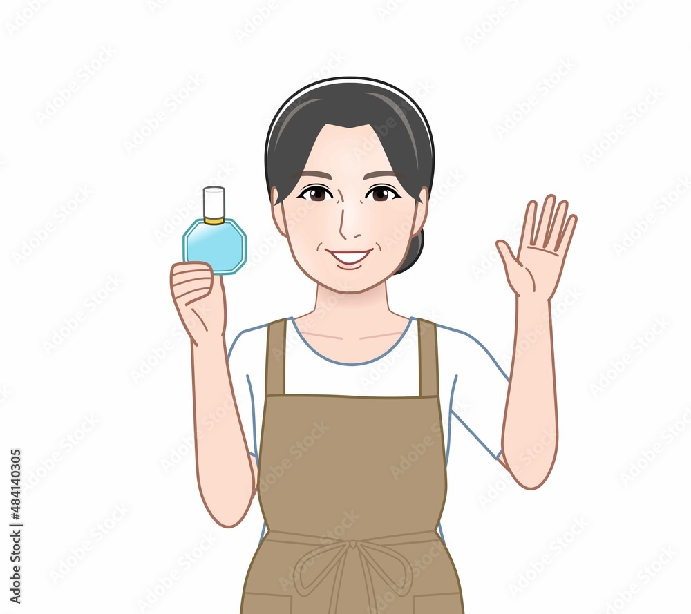 目薬を持った女性