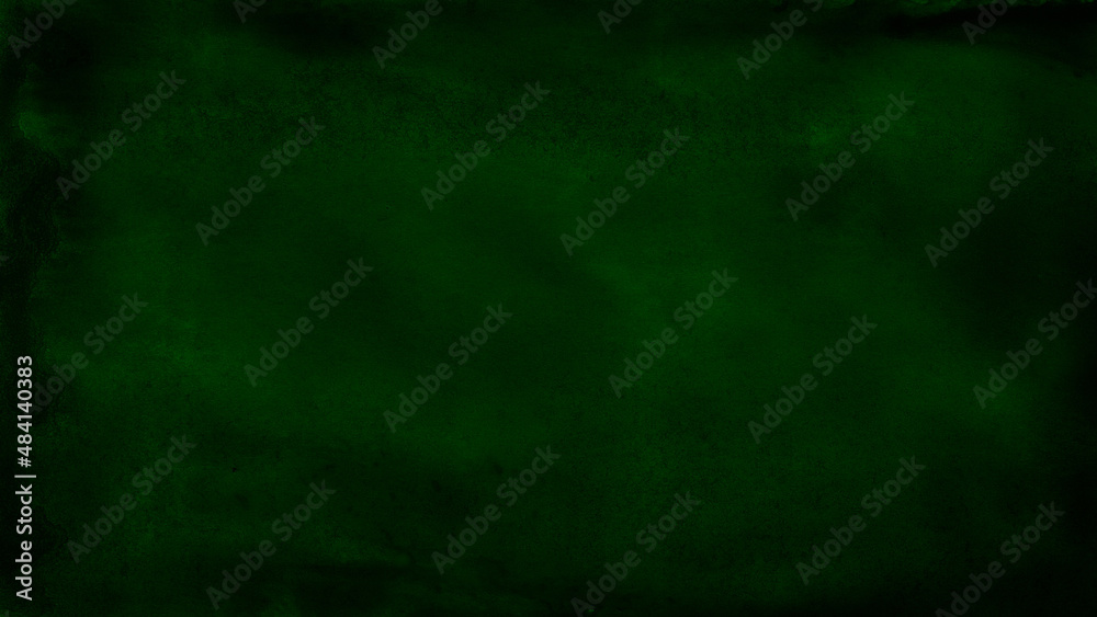 Black green grunge background. Dark dirty texture. Rough green background with copy space for design. Web banner.
