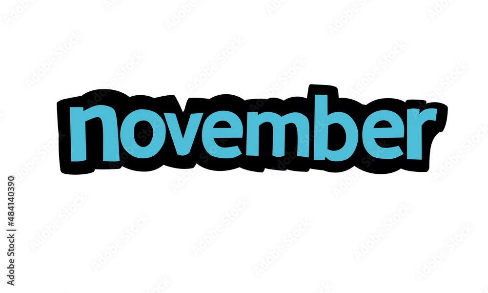 NOVEMBER writing vector design on white background NOVEMBER writing vector design on white background