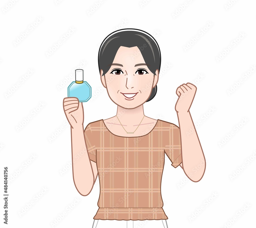 目薬を持った女性