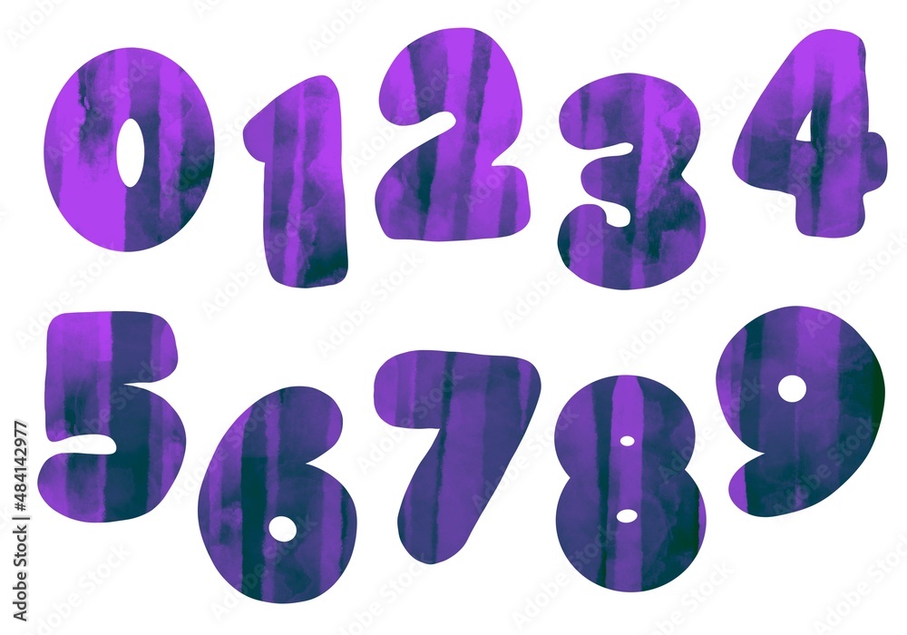 Set with coloured numbers for stickers and cards and posters and packaging and postcard and magazines Set with coloured numbers for stickers and cards and posters and packaging and postcard and magazines
