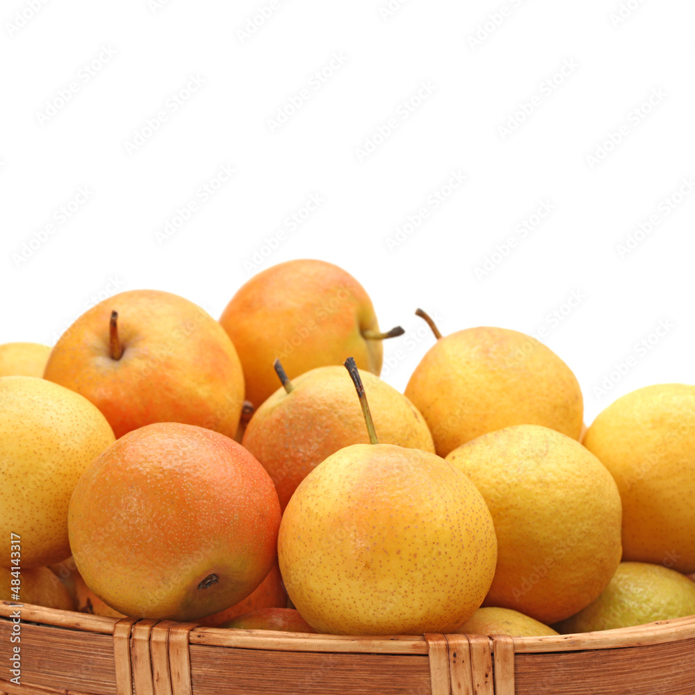 nanguo pear on white background nanguo pear on white background