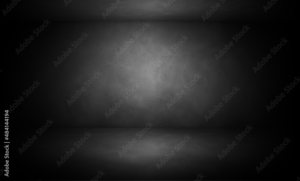 Dark concrete room with lighting background for mock up or product display