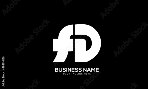 Alphabet FD or DF machinery equipment monogram vector logo template