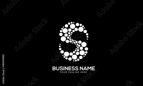 Alphabet S initial making with stone vector logo template