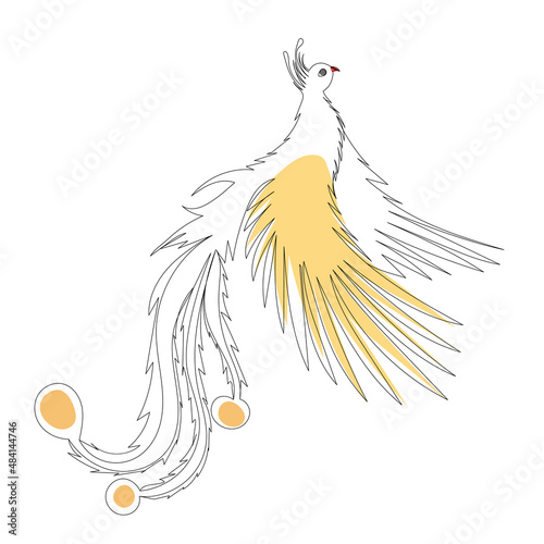 firebird one line drawing ,vector