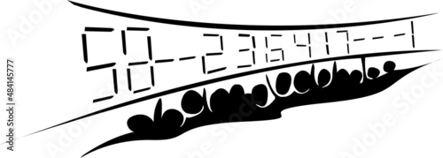 A group of people are watching the digits displayed on the screen
