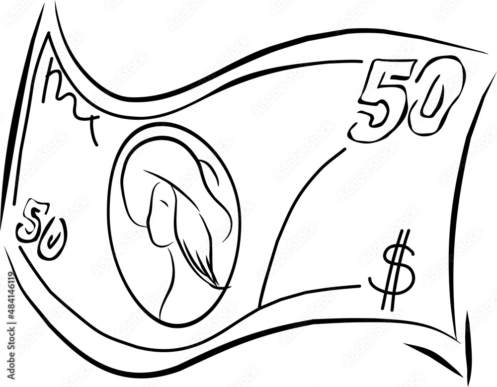 Obraz premium The banknote is worth fifty dollars 