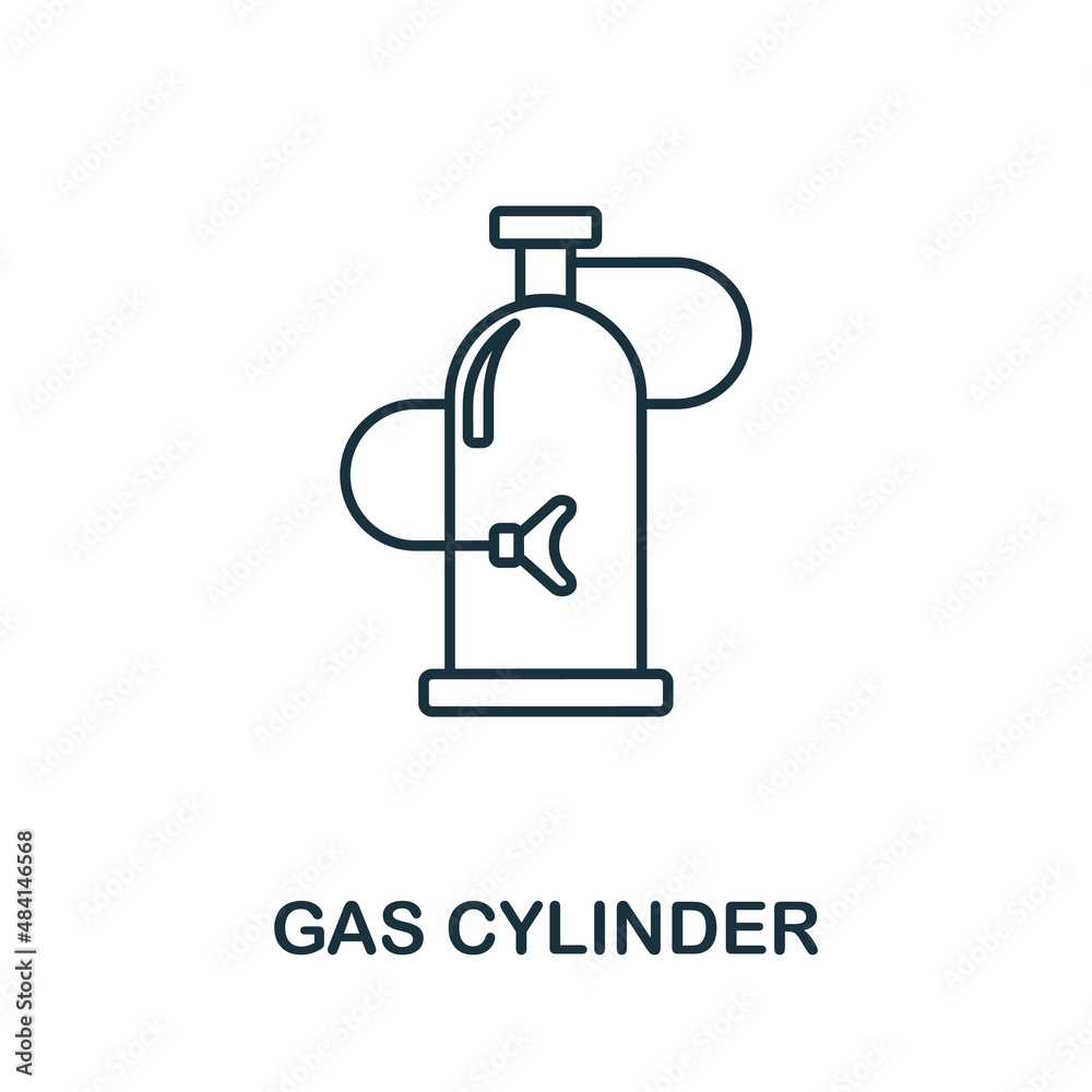 Gas Cylinder icon. Line element from medical equipment collection. Linear Gas Cylinder icon sign for web design, infographics and more.