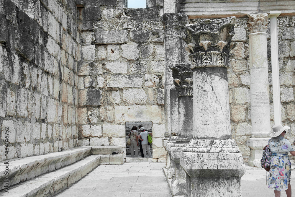 ruins of an ancient synagogue, Capernaum, Irael ruins of an ancient synagogue, Capernaum, Irael