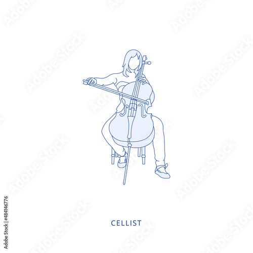 cellist icon in vector. Illustration