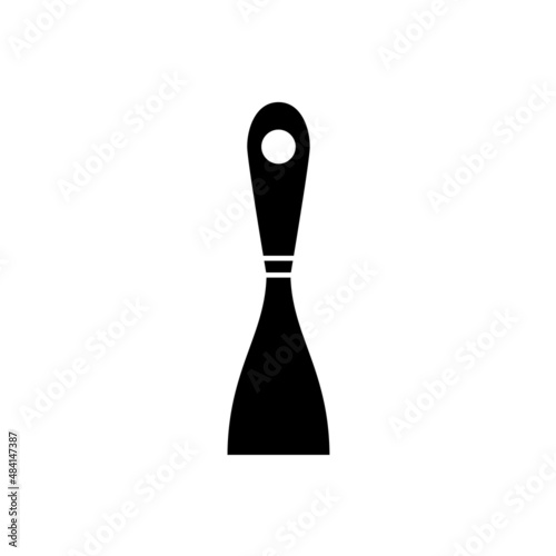 Scraper icon in line art style. Spatula vector illustration.