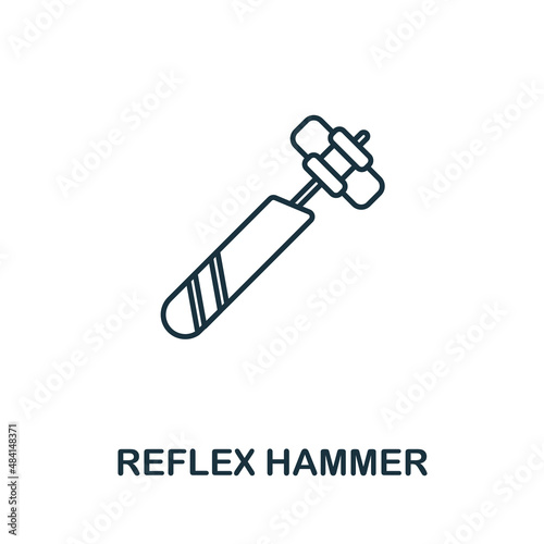 Reflex Hammer icon. Line element from medical equipment collection. Linear Reflex Hammer icon sign for web design, infographics and more.