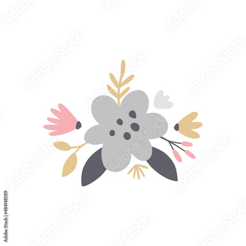vector image of a cute flower wreath