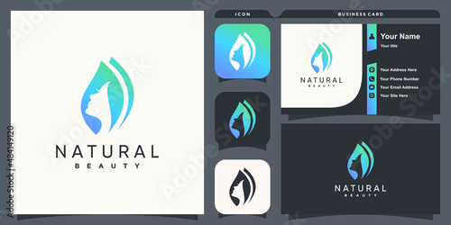 Natural beauty logo with fresh and modern creative concept Premium Vector