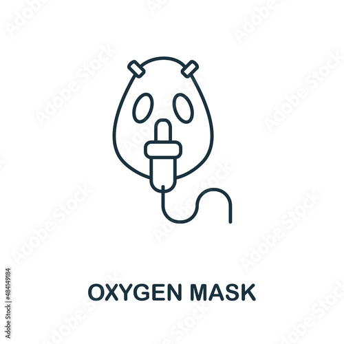 Oxygen Mask icon. Line element from medical equipment collection. Linear Oxygen Mask icon sign for web design, infographics and more.