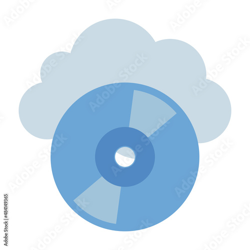 Flat color icon for cloud compact.