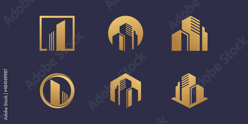 Set of building logo collection Premium Vector