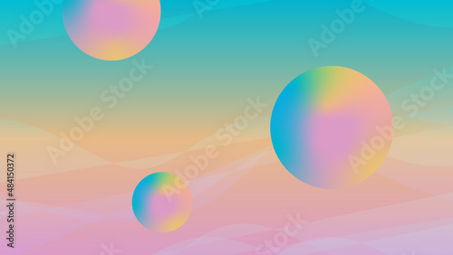 Abstract background with planets